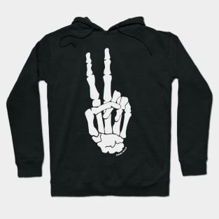 Made Wild " Hand Gesture ( Hand With Two Bones Fingers Up " ( Skeleton ) Hoodie